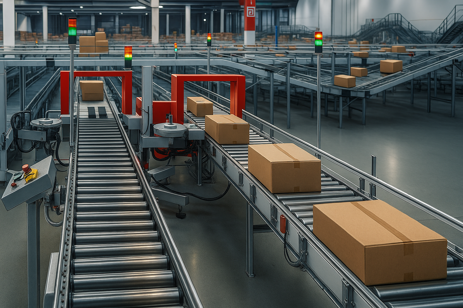 Bottling line installation at a manufacturing plant